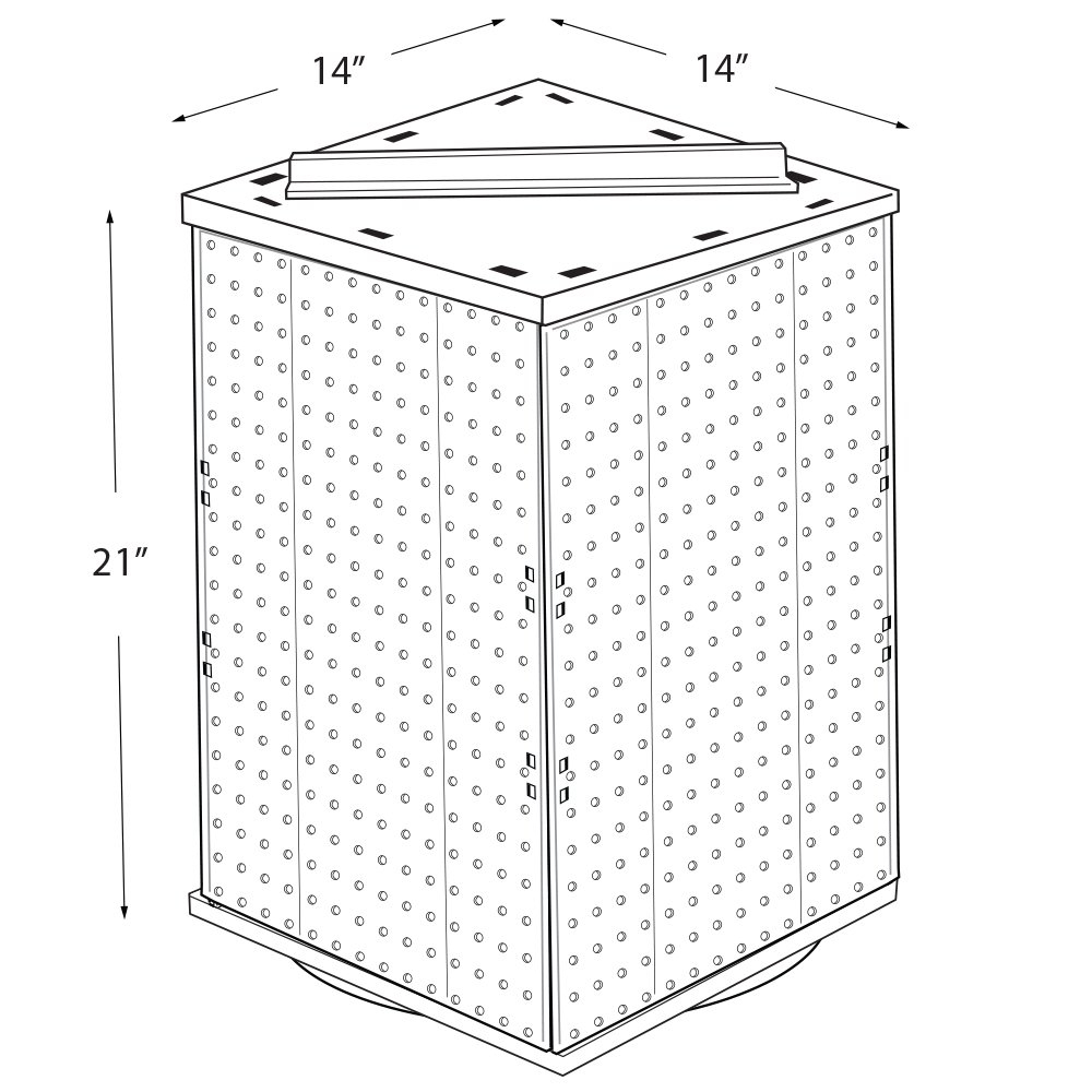 Four-Sided Revolving 14"W x 20"H Pegboard Counter Display