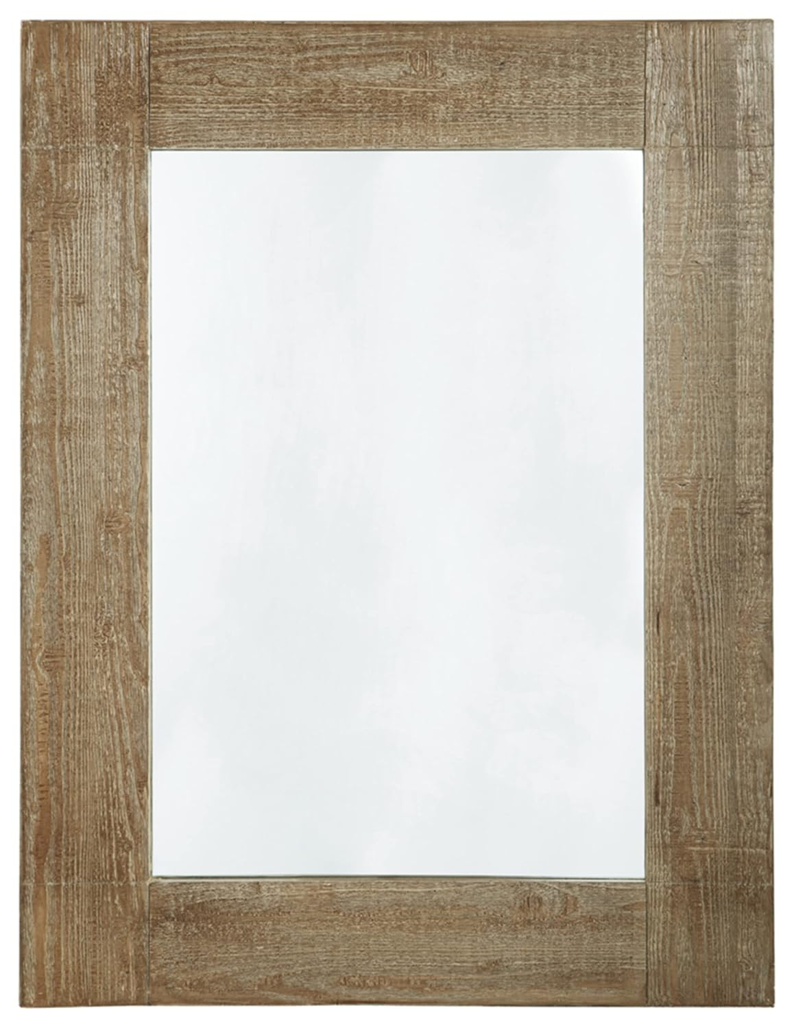 Signature Design by Ashley Casual Waltleigh Accent Mirror  Distressed Brown