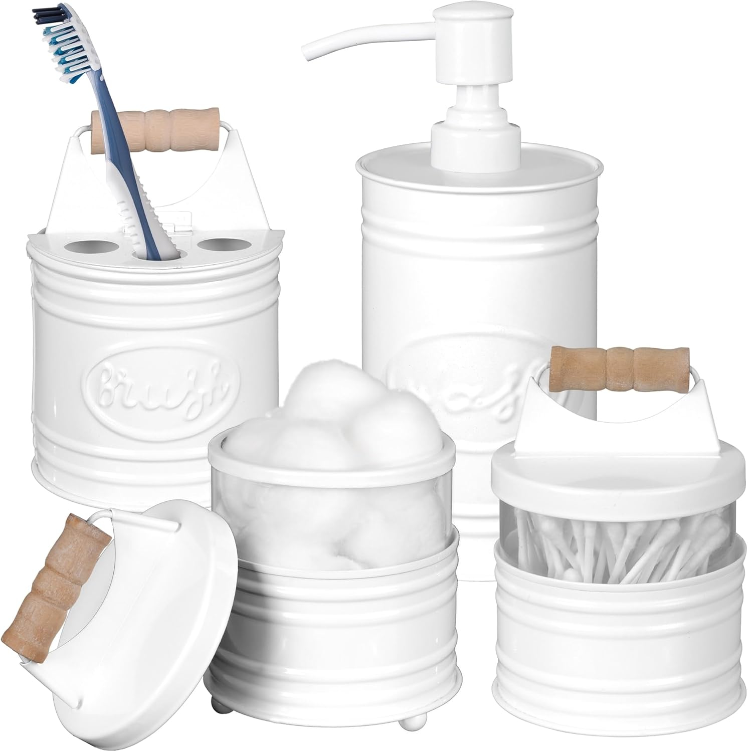 Autumn Alley Farmhouse 4 Pc. White Bathroom Accessories Set