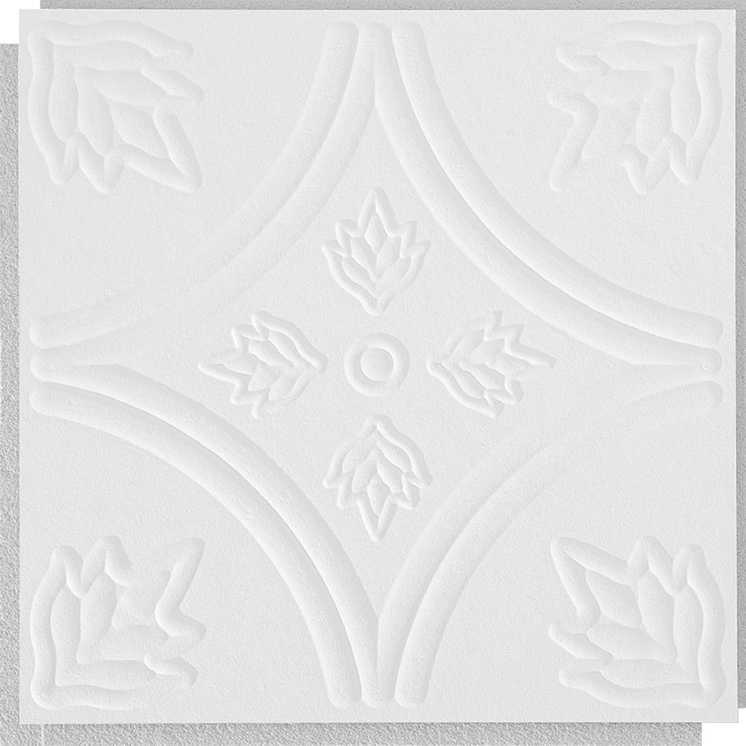 Armstrong 1x1 Circles Acoustic Ceiling Tiles for Surface Mounting, Glue Up, 40-tiles per pack, White