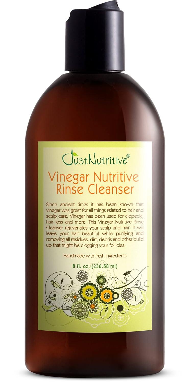 Just Nutritive Vinegar Rinse Cleanser, Scalp Cleanser, Natural Hair Care for Hair and Scalp Treatment, Prevent Hair Loss, Nourish Dull Damaged Hair, 8oz