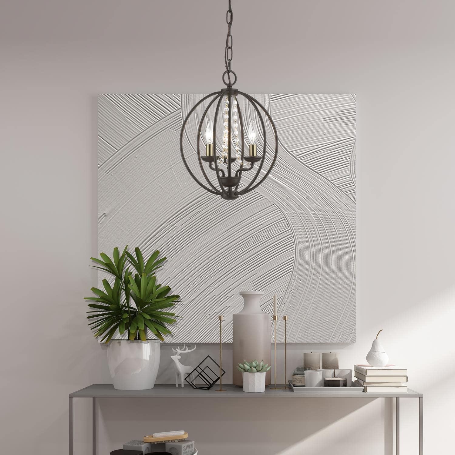 Livex Lighting Arabella 3 - Light Chandelier in  Bronze/Antique Brass