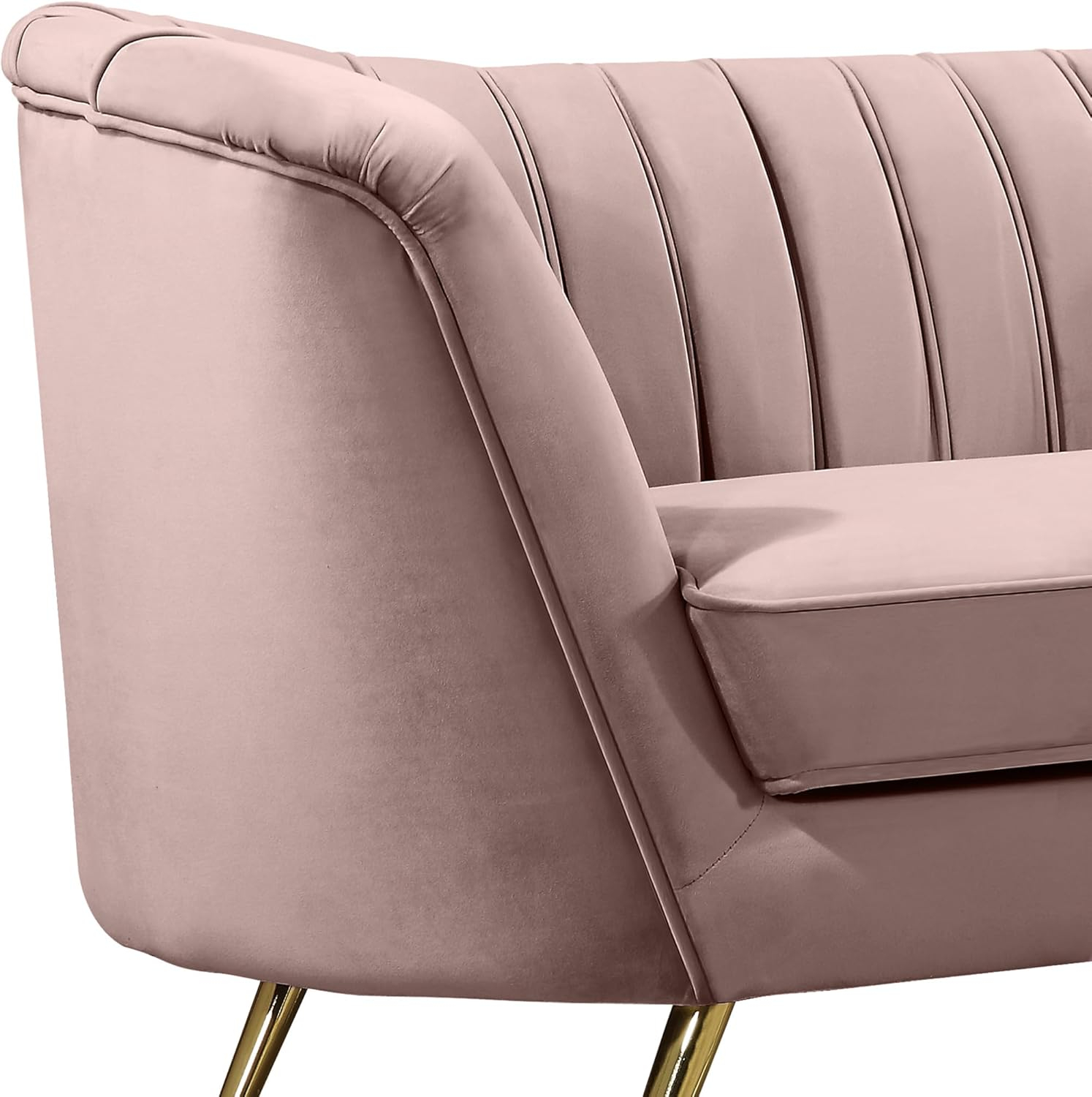 Meridian Furniture Margo Pink Velvet Loveseat