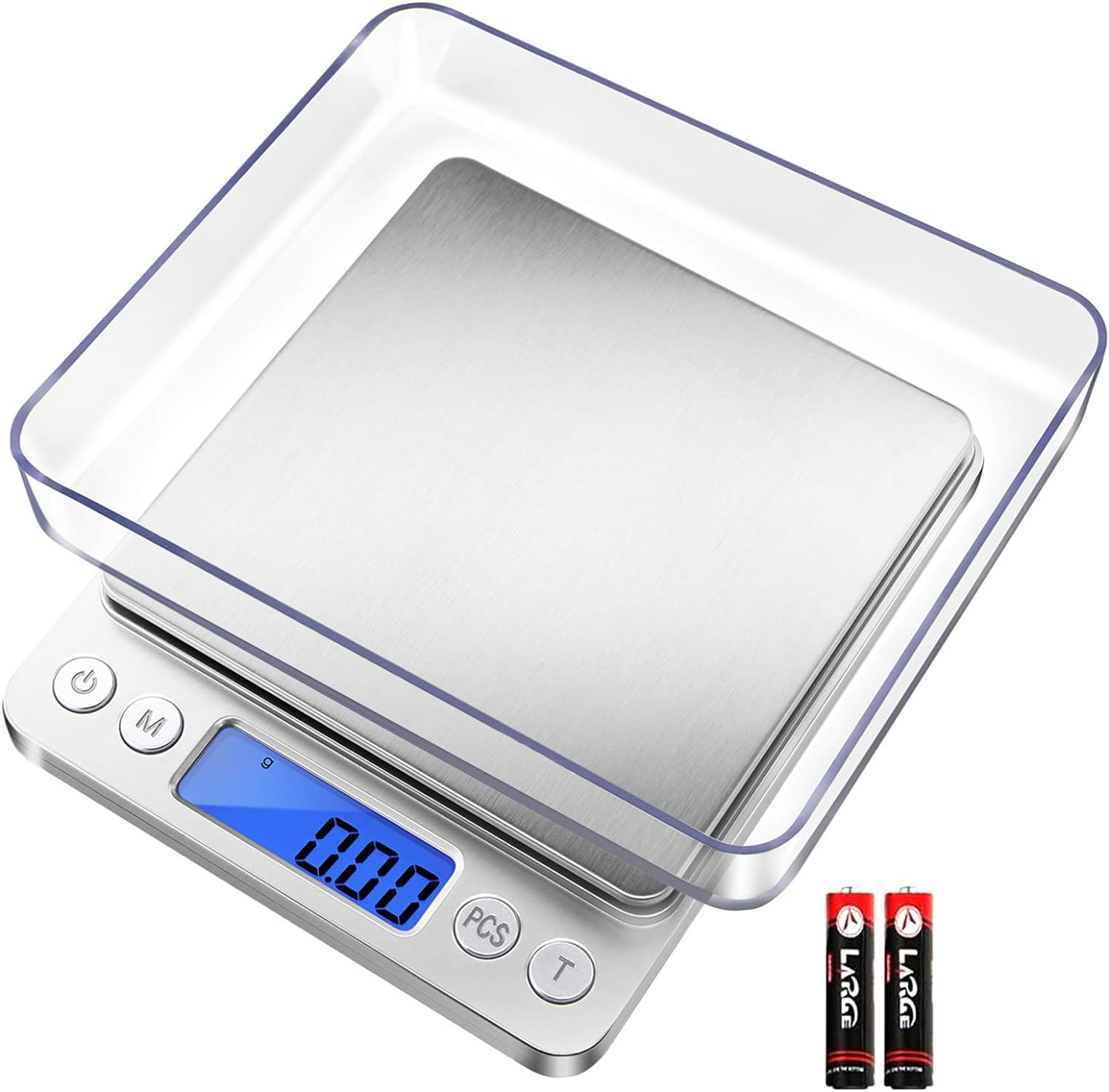 Compact Stainless Steel Digital Kitchen Scale with LCD Display