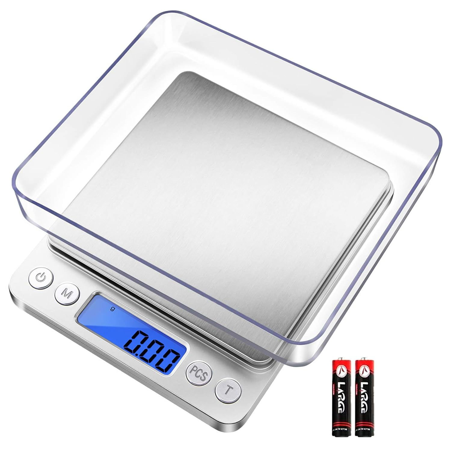 Compact Stainless Steel Digital Kitchen Scale with LCD Display