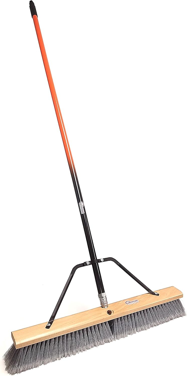 Pbma24004 Heavy Duty 24" Multi-Surface Push Broom with Silver/Black Handle