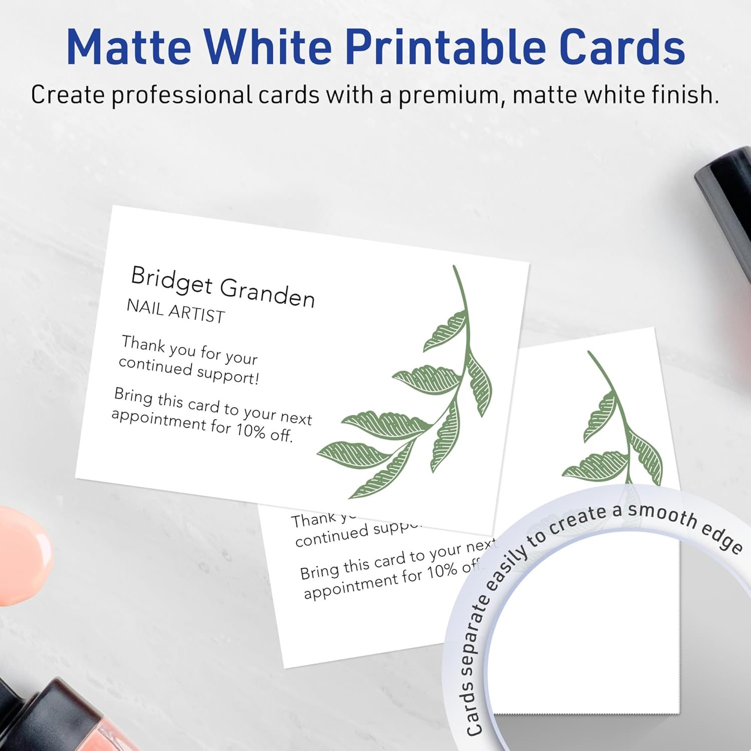 Avery Printable Rectangle Cards, 5" x 7", Matte White, 20ct