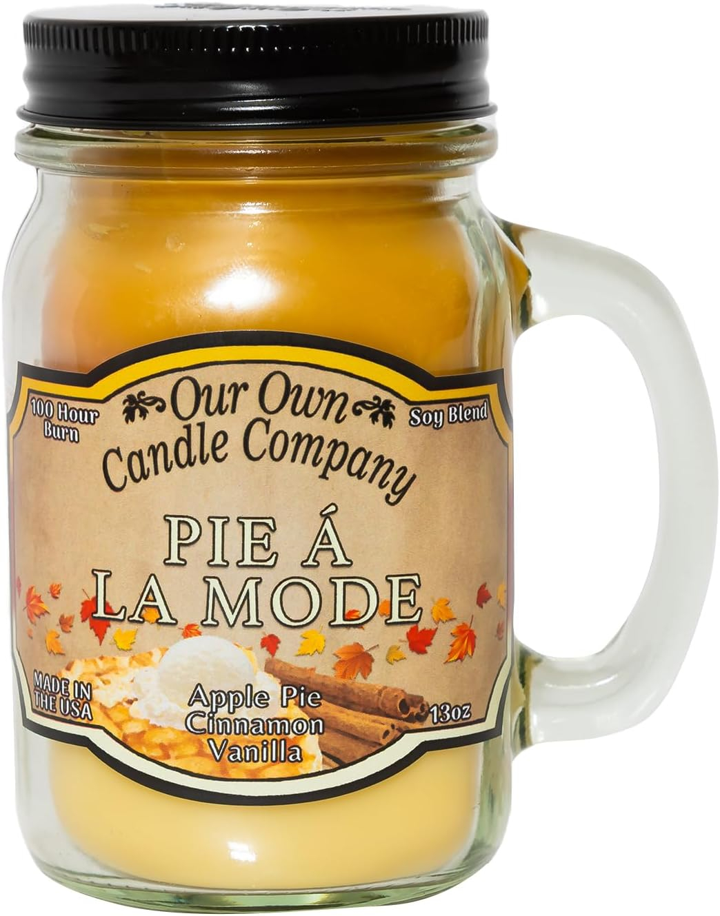 Yellow Apple Pie Cinnamon Vanilla Scented Soy Jar Candle