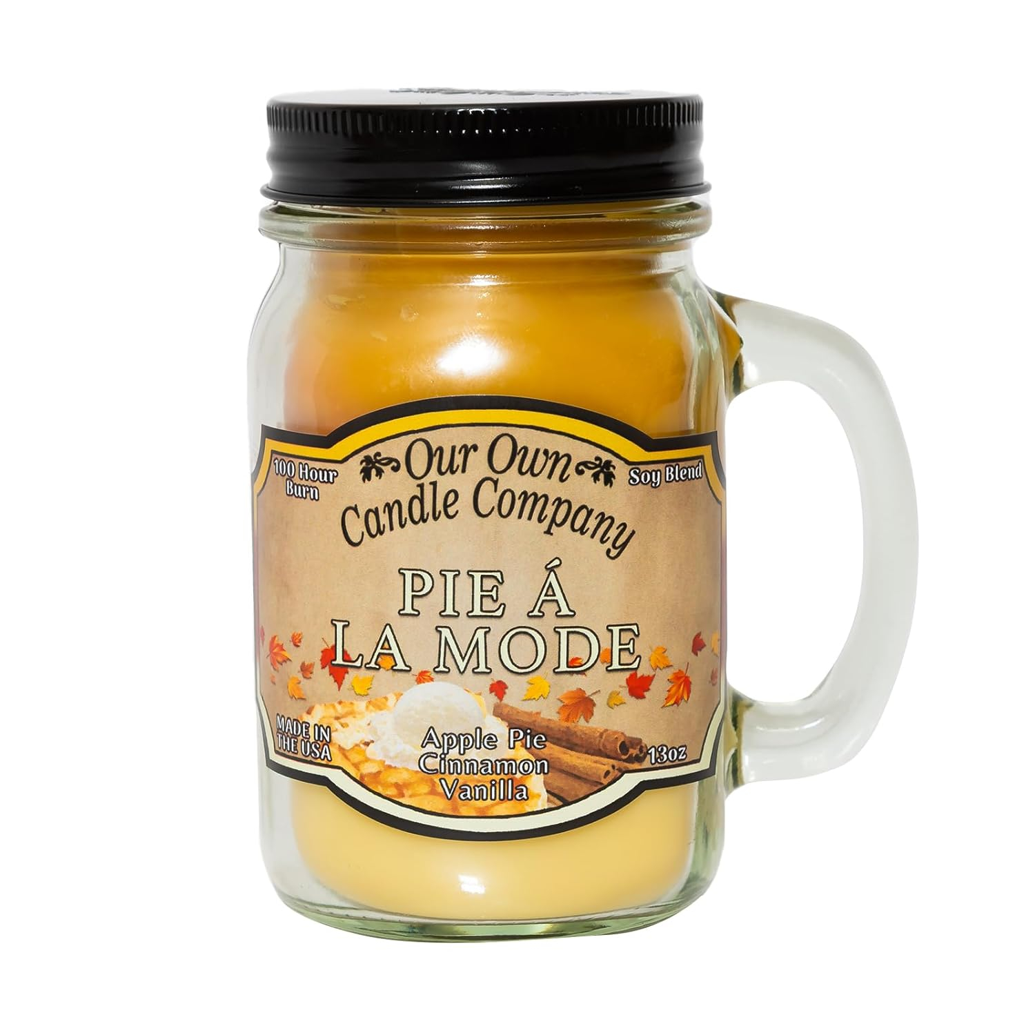 Yellow Apple Pie Cinnamon Vanilla Scented Soy Jar Candle