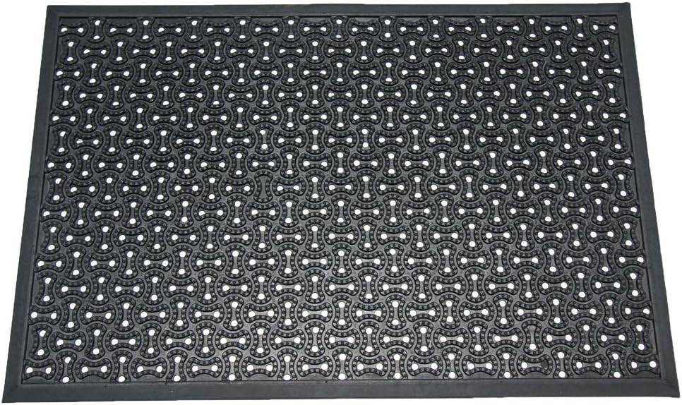 Black Rubber 36" x 60" Non-Slip Drainage Door Mat