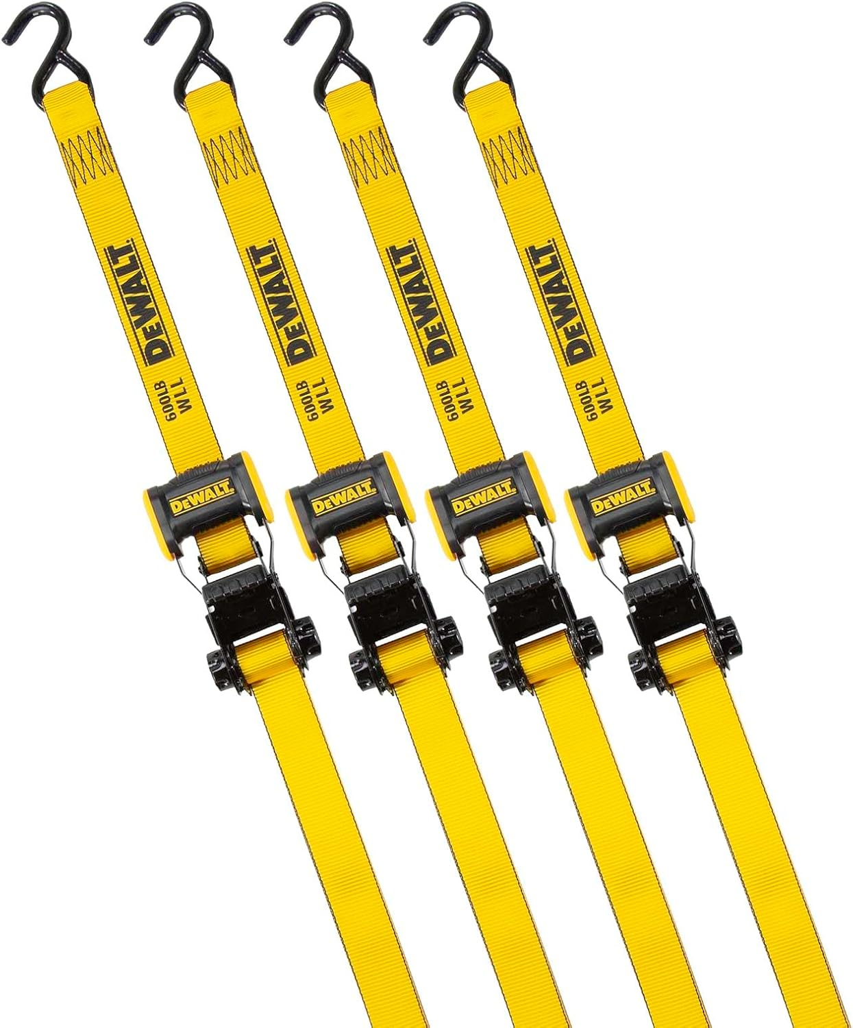 12 ft. x 1.25 in. Ratchet Tie Down Straps 1800 LB Break Strength (4-Pack)