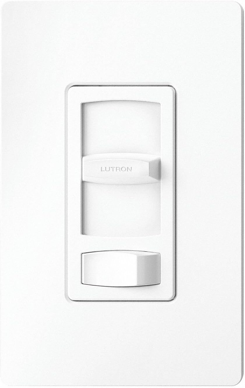White LED and Fluorescent Wall Mount Slide Dimmer Switch