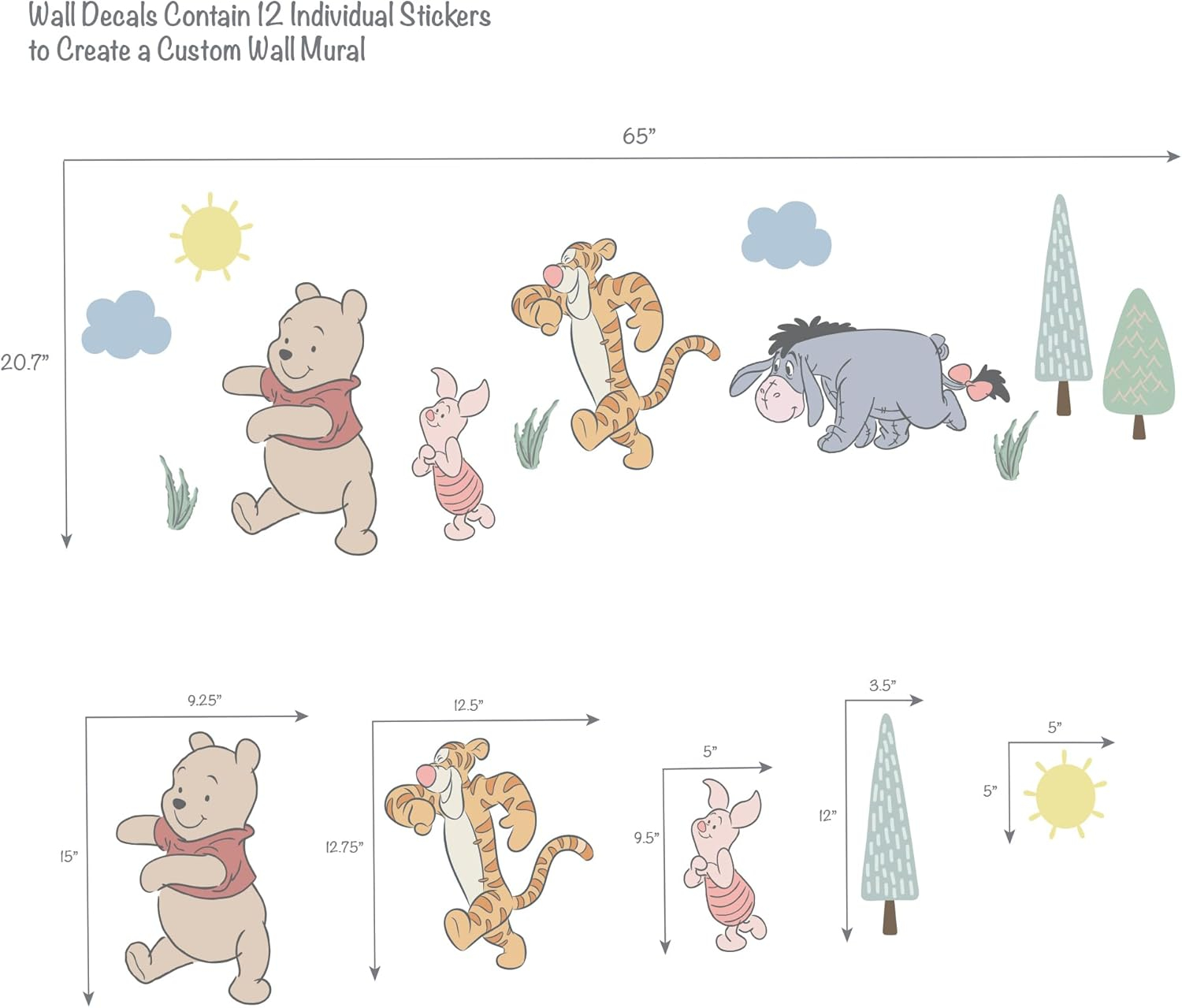 Bedtime Originals Disney Baby Winnie the Pooh & Friends Wall Decals/Stickers