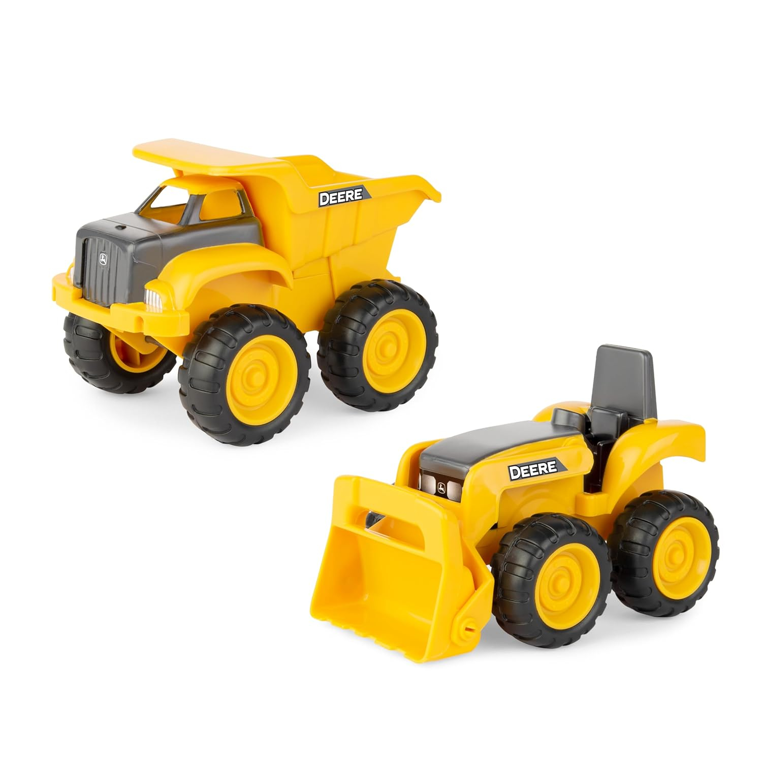John Deere Dump Truck Toy and Toy Tractor with Loader - Sandbox Toys for Kids - Yellow - Ages 18 Months and Up - 6 Inch - 2 Count