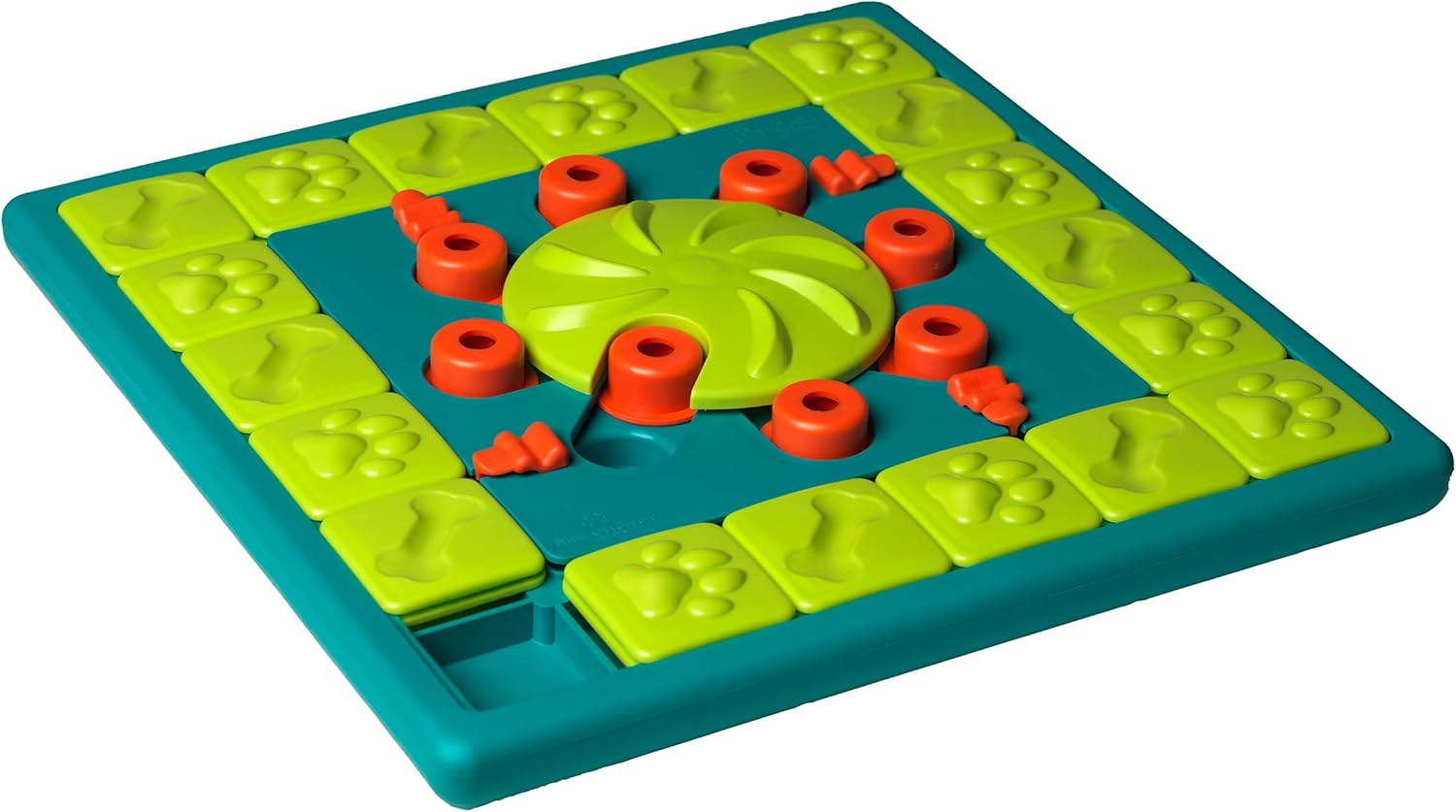 Nina Ottosson by Outward Hound Dog Brick Interactive Treat Puzzle Dog Toy, Blue, One-Size