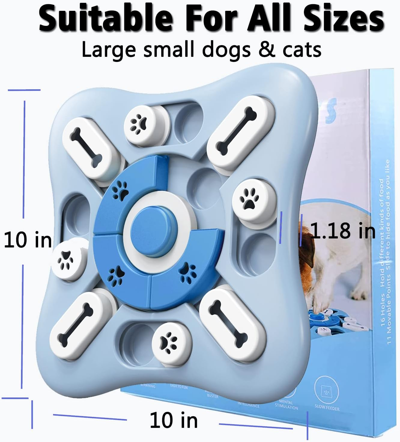 Dog Puzzle Toys, Interactive Dog Toys for Large Medium Small Smart Dogs, Dog Enrichment Toys Dog Mentally Stimulation Toys for Training, Dog Treat Chew Toy Gifts for Puppy & Cats (Sky Blue)