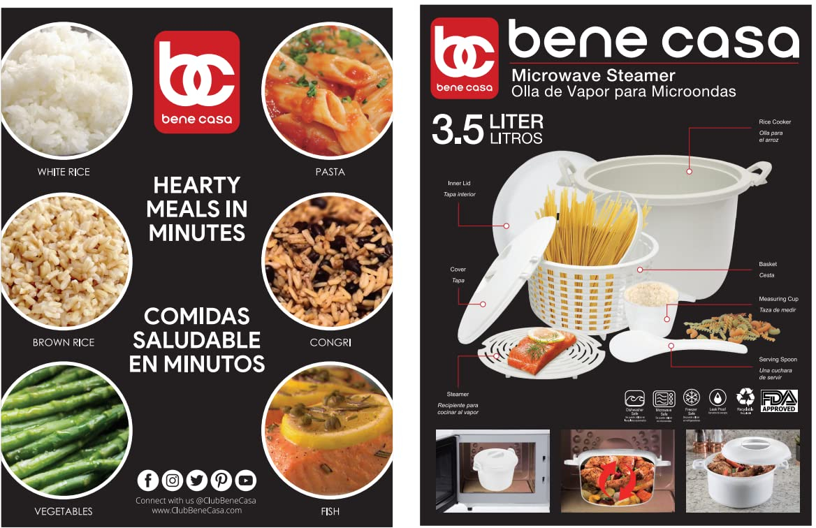Bene Casa White Plastic Steamer 12 cups