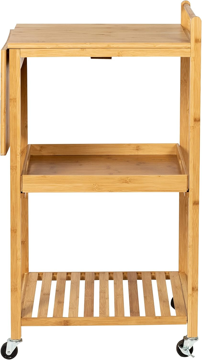 Bamboo Rolling Kitchen Cart