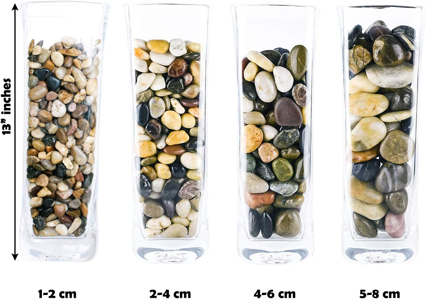 River Rocks Stones for Plants Pebbles for Indoor Plants | Aquarium Fish Tank Rocks | Polished Decorative Rocks for Vases (5 Pound Bag), 4-6 cm