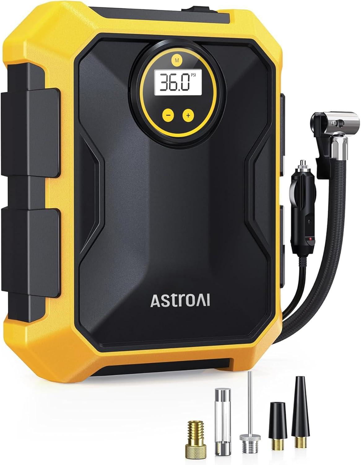 Tire Inflator 100 PSI, Car Tire Air Pump, Portable Air Compressor for Tires, Yellow, for Gift