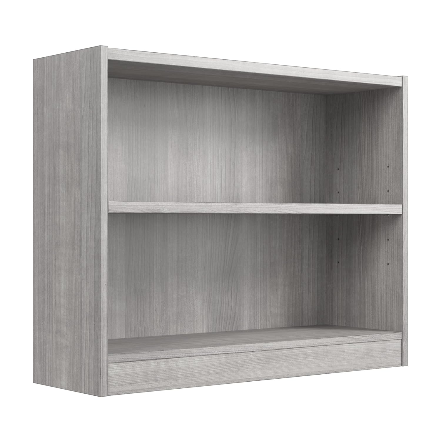 Universal Small 2 Shelf Bookcase in Platinum Gray - Engineered Wood