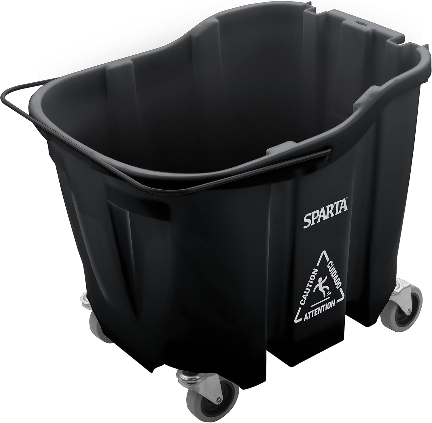 SPARTA 7690403 Omnifit Plastic Mop Bucket For Cleaning, 35 Quarts, Black