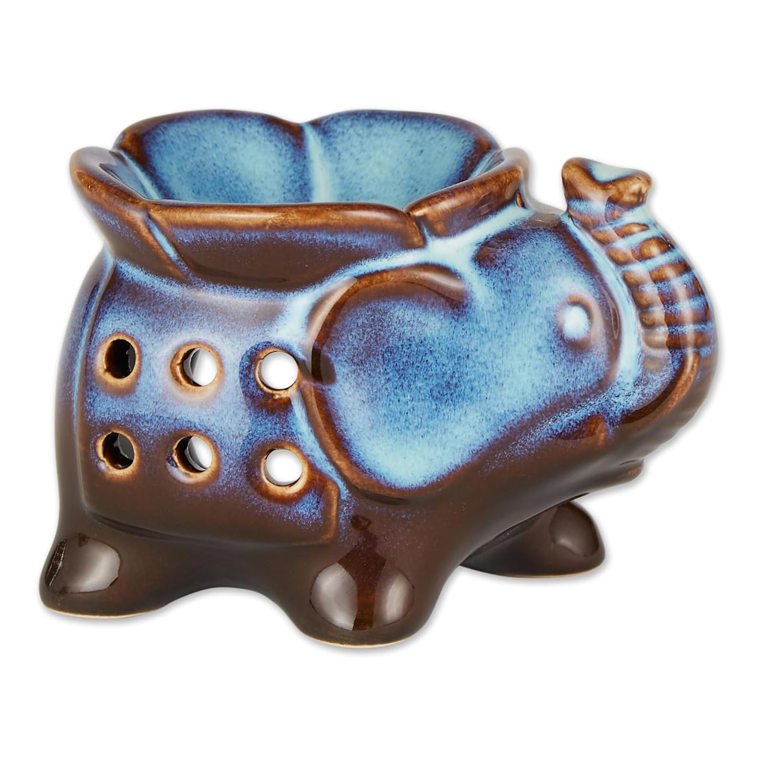 Porcelain Elephant Trio Oil Warmers in Multicolor