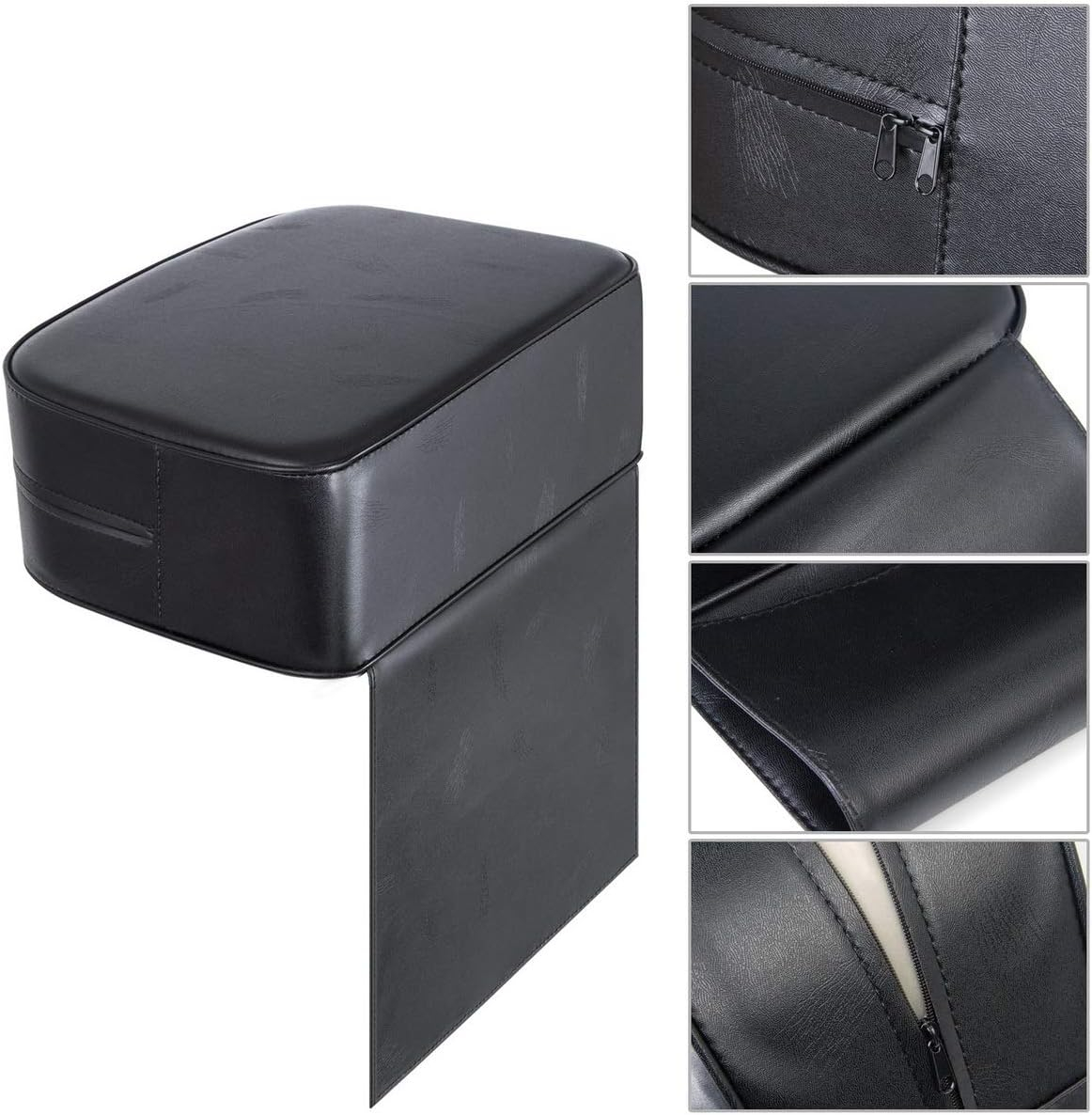 Children Leather Cushion Salon Booster Seat Cushion for Kids Child Hair Cutting, Cushion for Styling Chair,Boat Booster seat for Driver, Barber Beauty Salon Spa Equipment Black