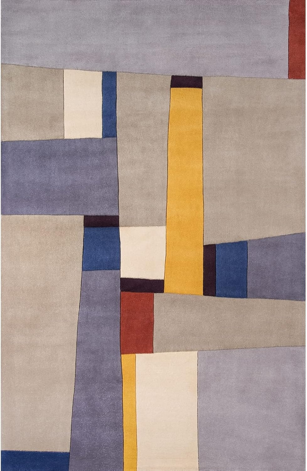 Momeni Rugs New Wave Collection, 100% Wool Hand Carved & Tufted Contemporary Area Rug, 5'9" Round, Grey