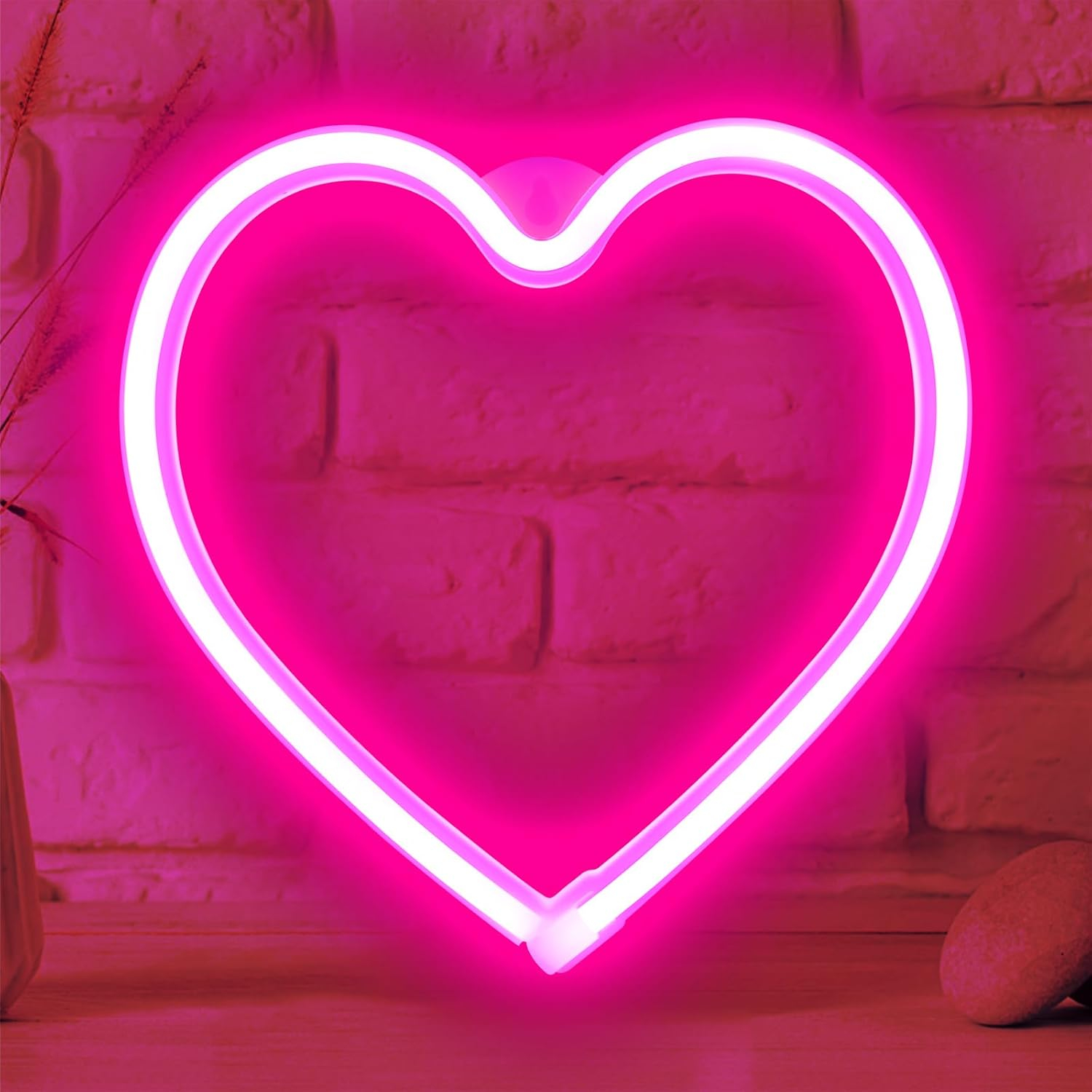 Neon Signs for Wall Decor Love and Heart Pink Neon Lights Signs Powered by USB/Batteries, Acrylic Neon Lights for Girls Kids Bedroom, Wedding, Bar, Christmas Gift, Decoration
