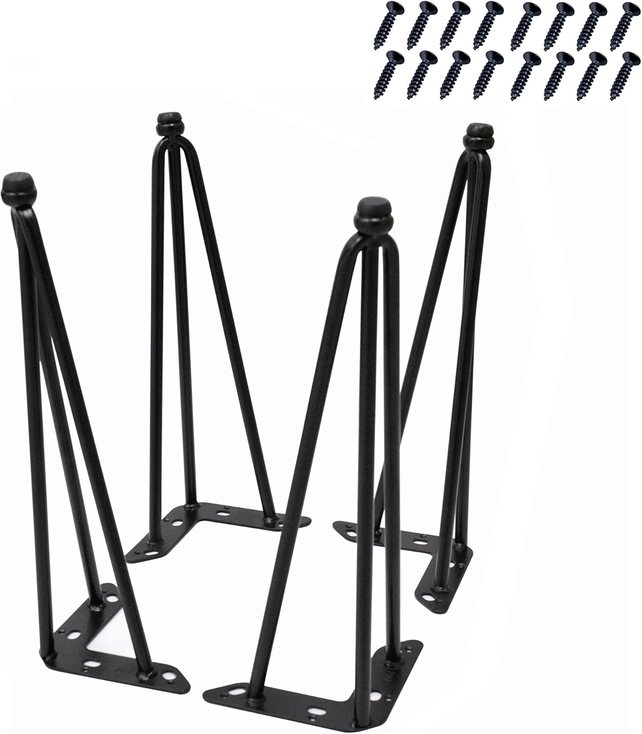 Home Soft Things 4 Piece Hairpin Metal Table Legs Furniture Legs Tripod 15" (4 pc)