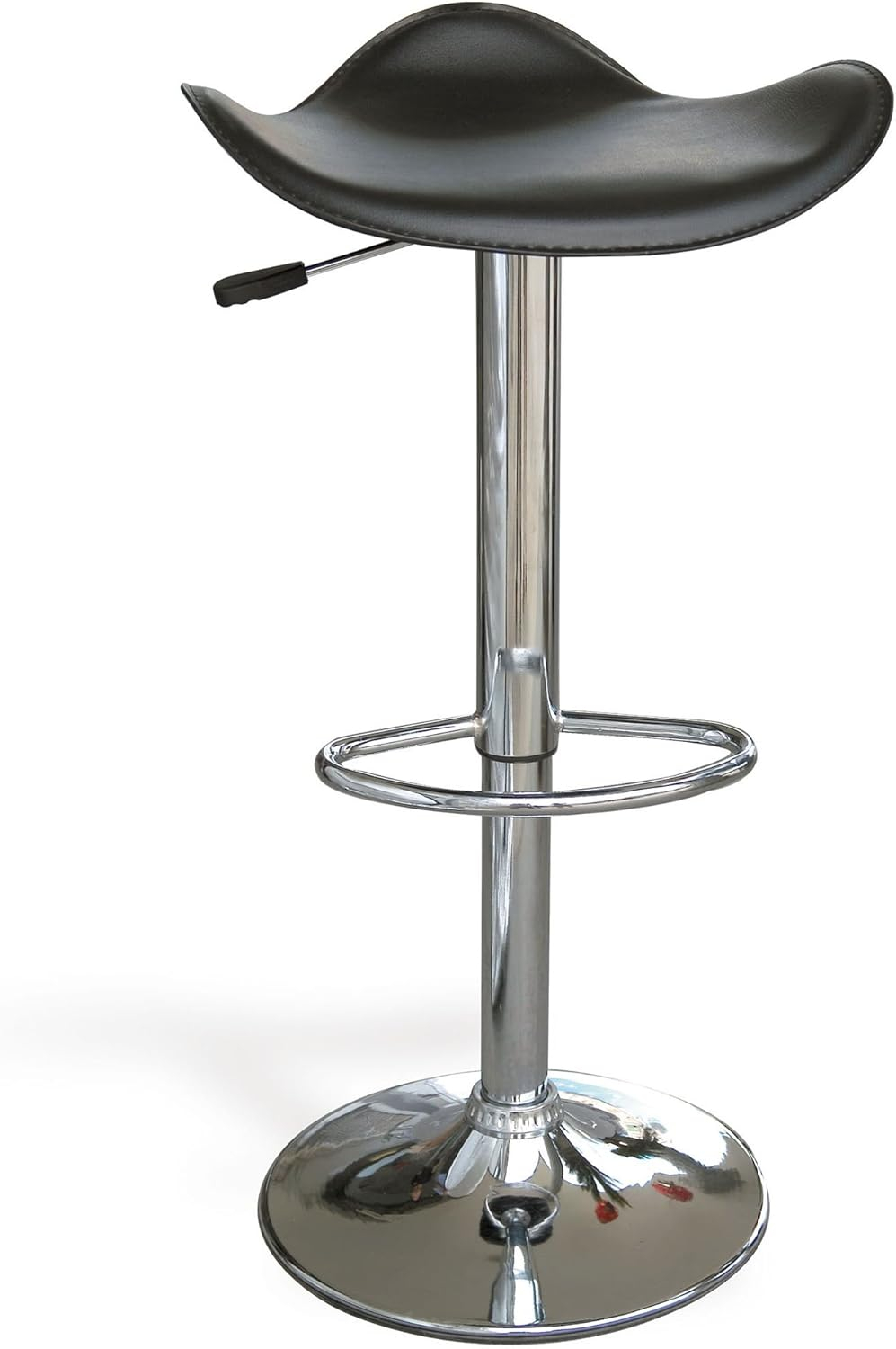 AmeriHome Adjustable Swivel Seat Backless Bar Stool with Polished Chrome Plated Steel Base