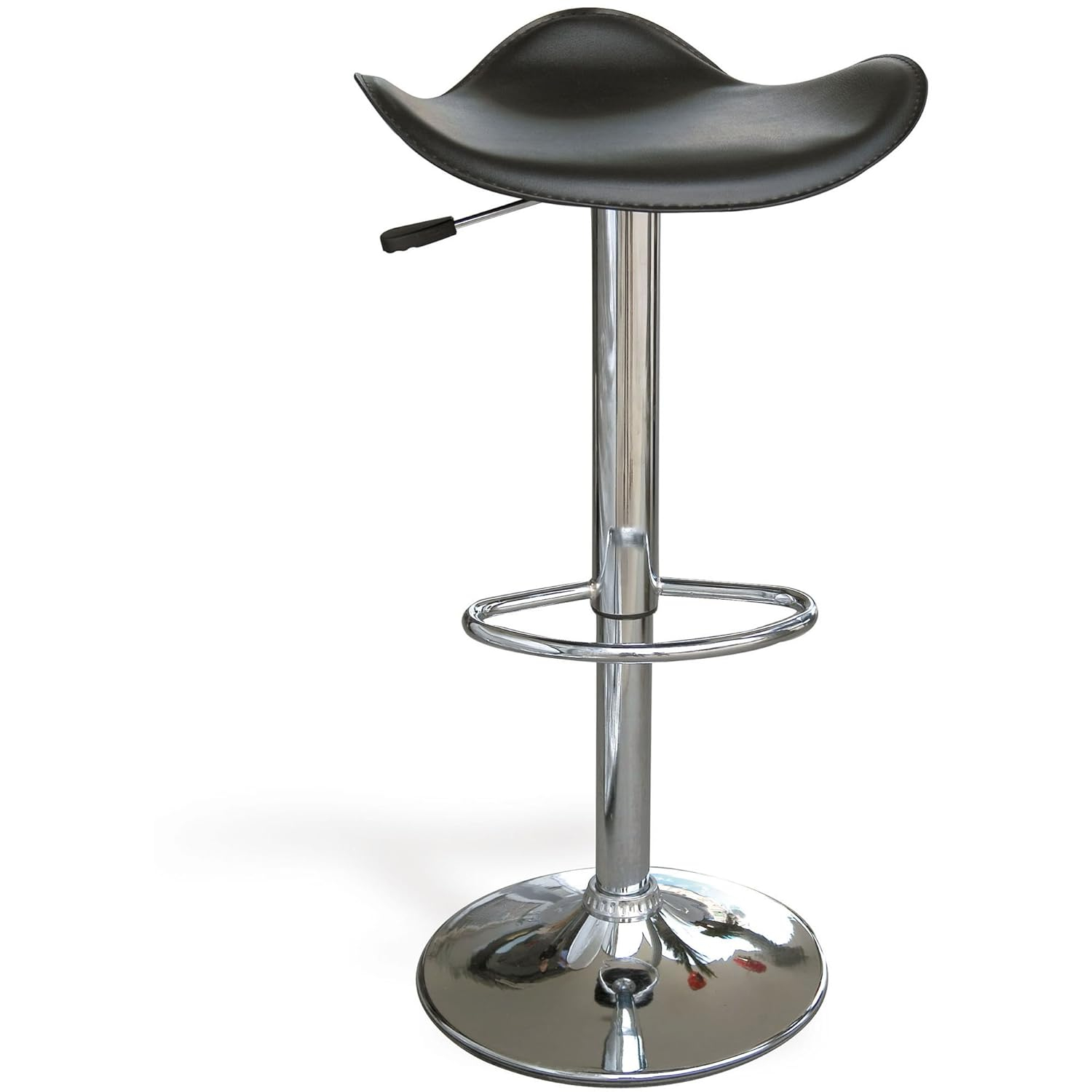AmeriHome Adjustable Swivel Seat Backless Bar Stool with Polished Chrome Plated Steel Base