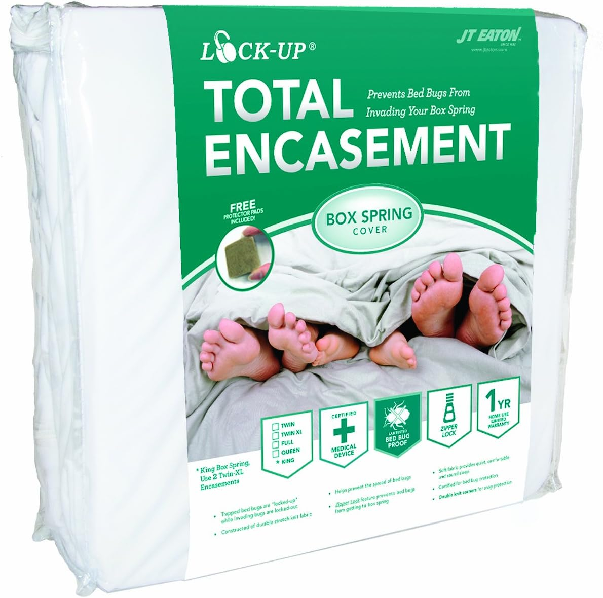 Queen Size White Woven Mattress Protector with Zipper