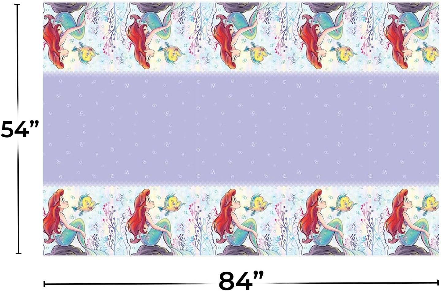 Unique Disney Ariel Rectangular Plastic Table Cover, blue/red/multicolor, 54" x 84"
