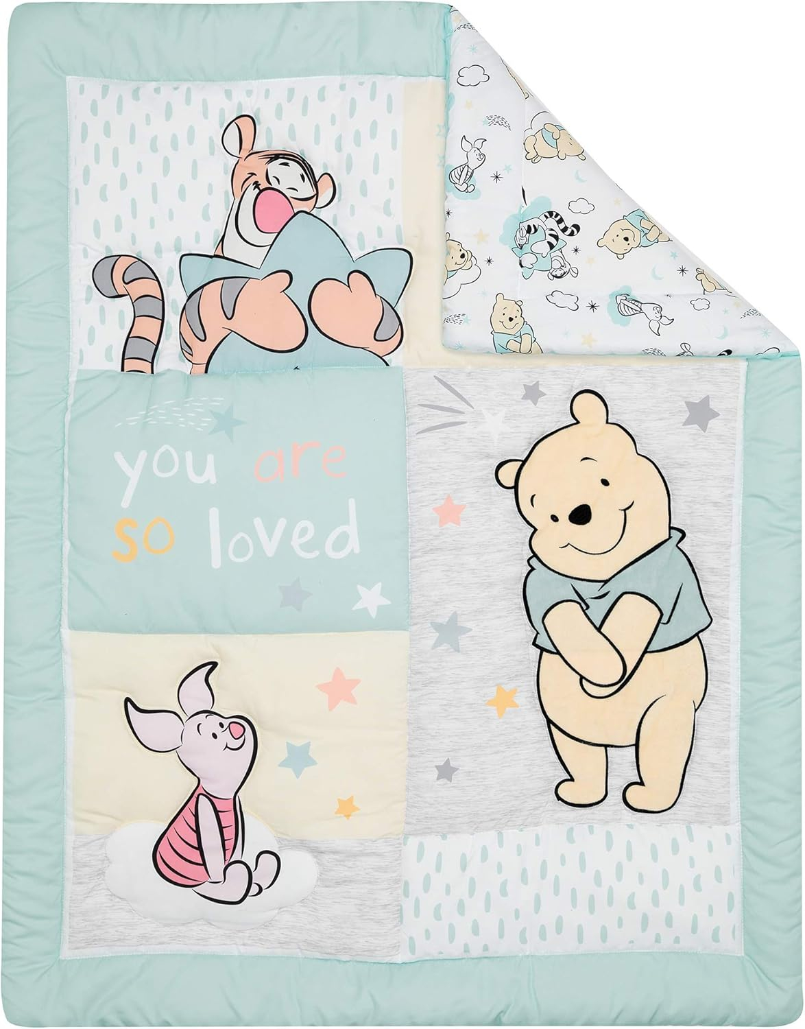 Lambs & Ivy Disney Baby Winnie the Pooh Hugs 3-Piece Nursery Crib Bedding Set