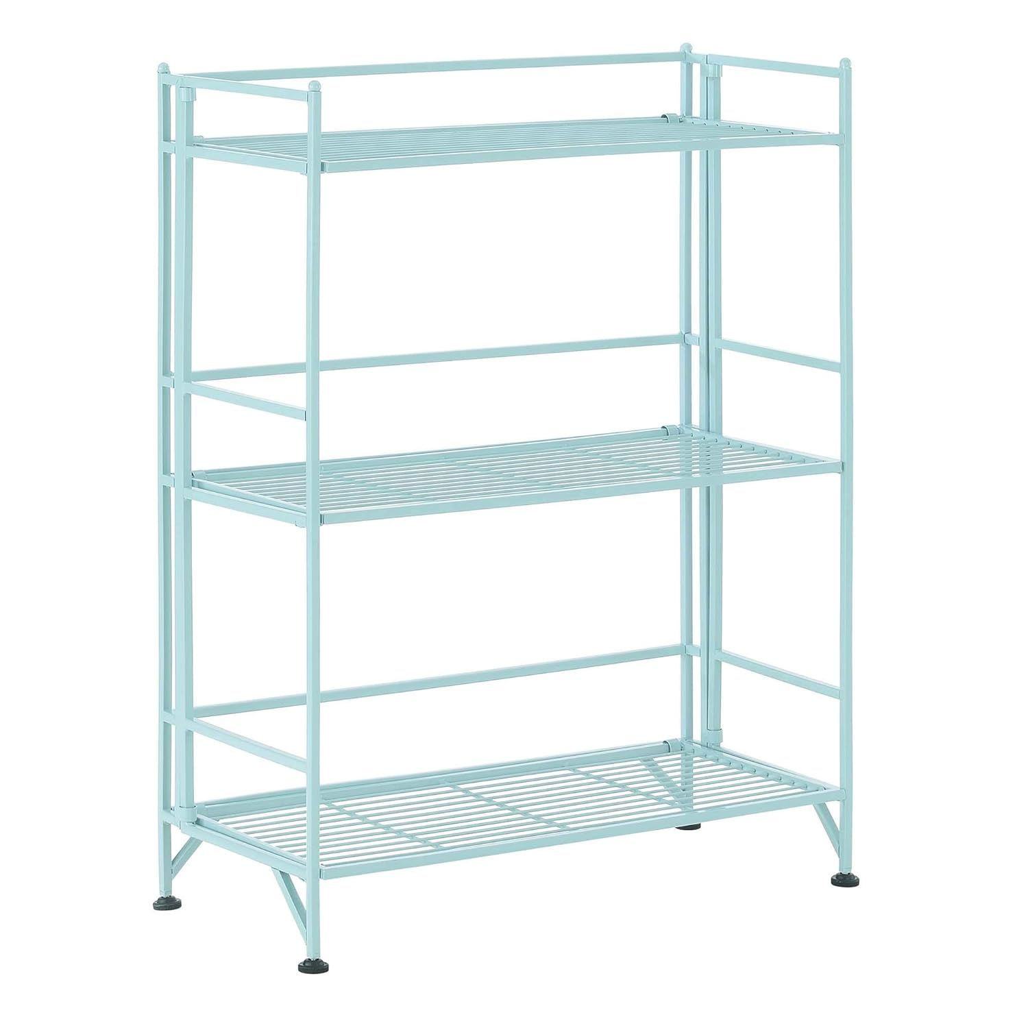 Convenience Concepts Xtra Storage 3 Tier Wide Folding Metal Shelf, Multiple Finishes