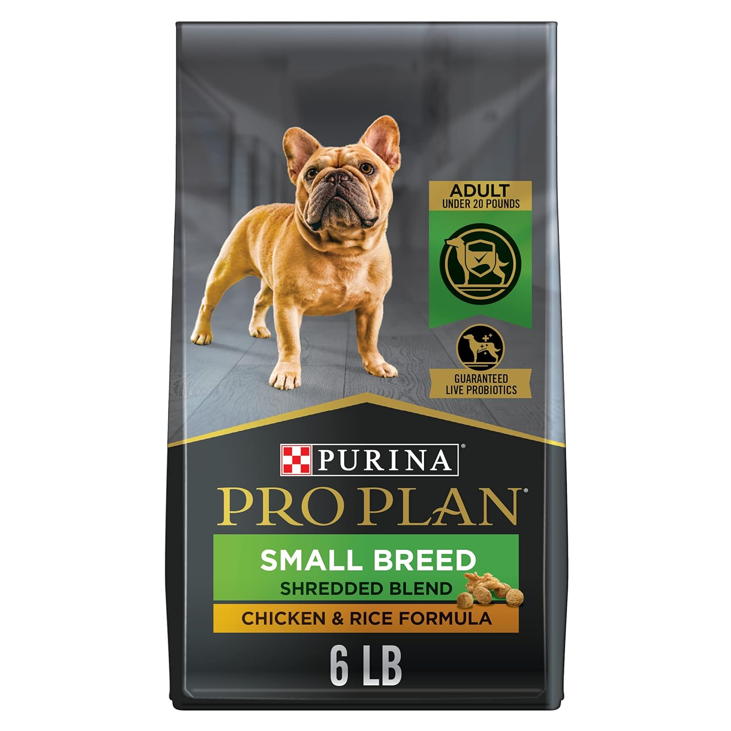 Purina Pro Plan Small Breed Dog Food With Probiotics for Dogs, Shredded Blend Chicken & Rice Formula, 6 lb. Bag