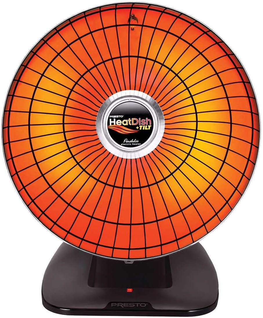 SGCoffee Heatdish Black 1500W Electric Parabolic Heater