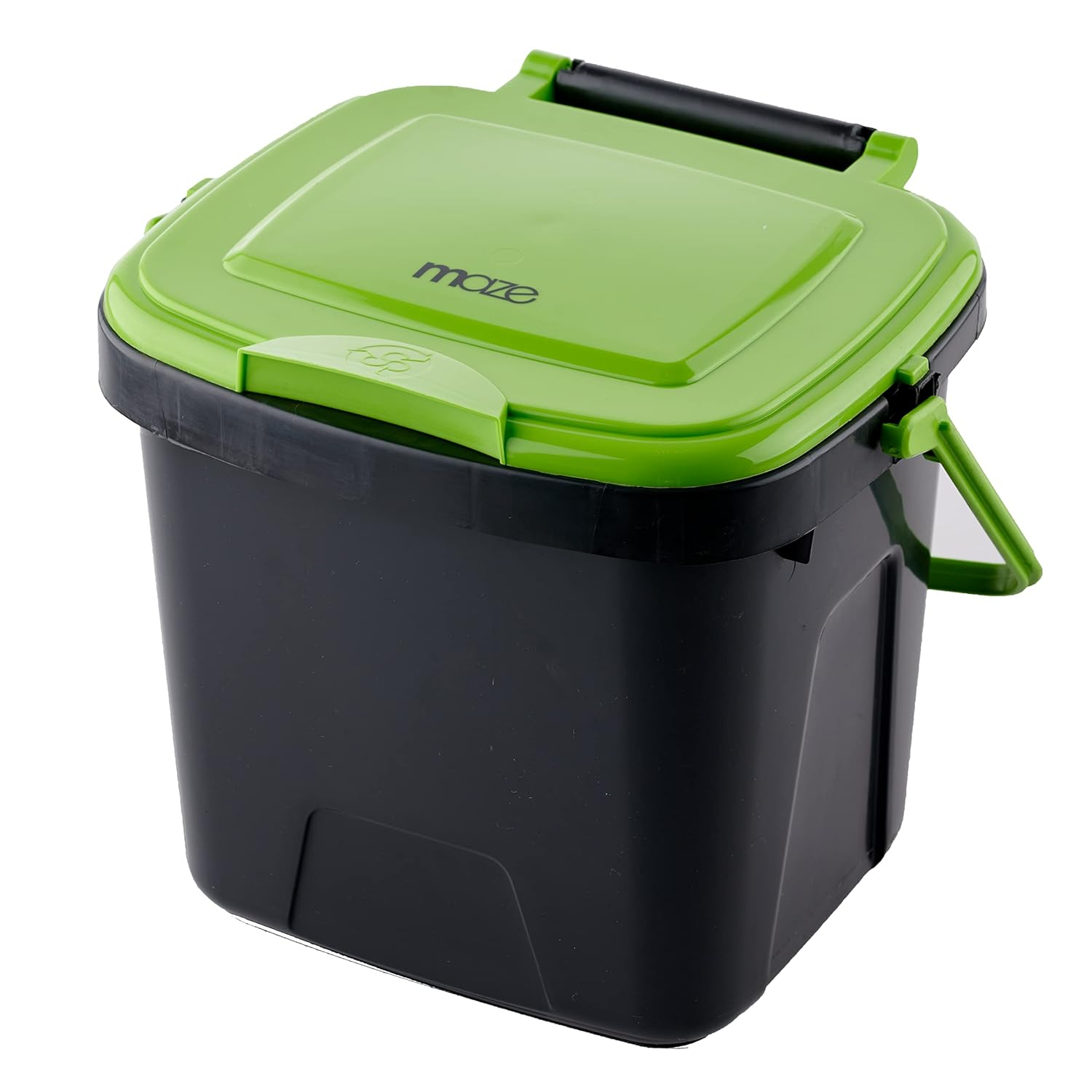 Compact Gray Plastic Kitchen Compost Bin with Lockable Lid