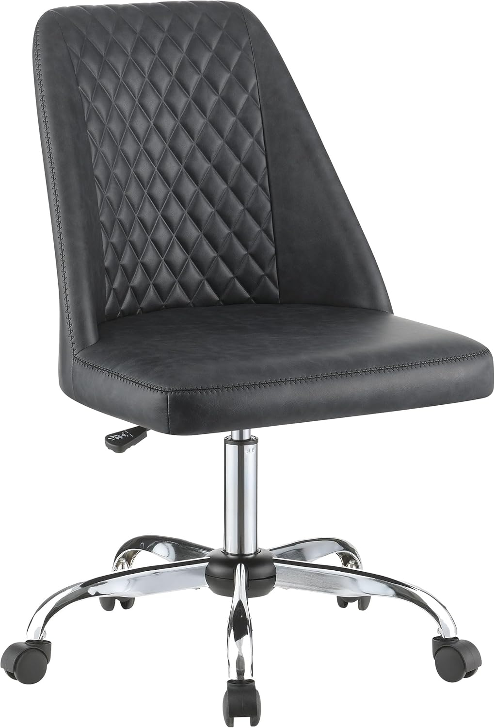 Coaster Althea Upholstered Tufted Back Faux Leather Office Chair in Gray