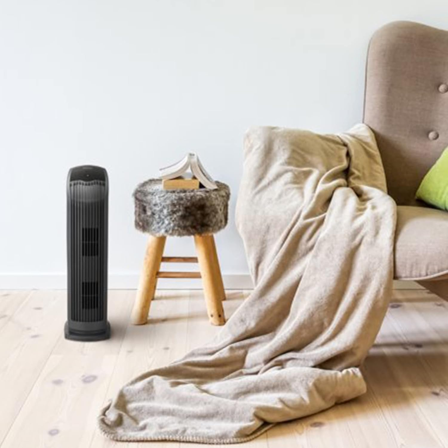 Holmes Black HEPA Air Purifier Tower with Permanent Filter