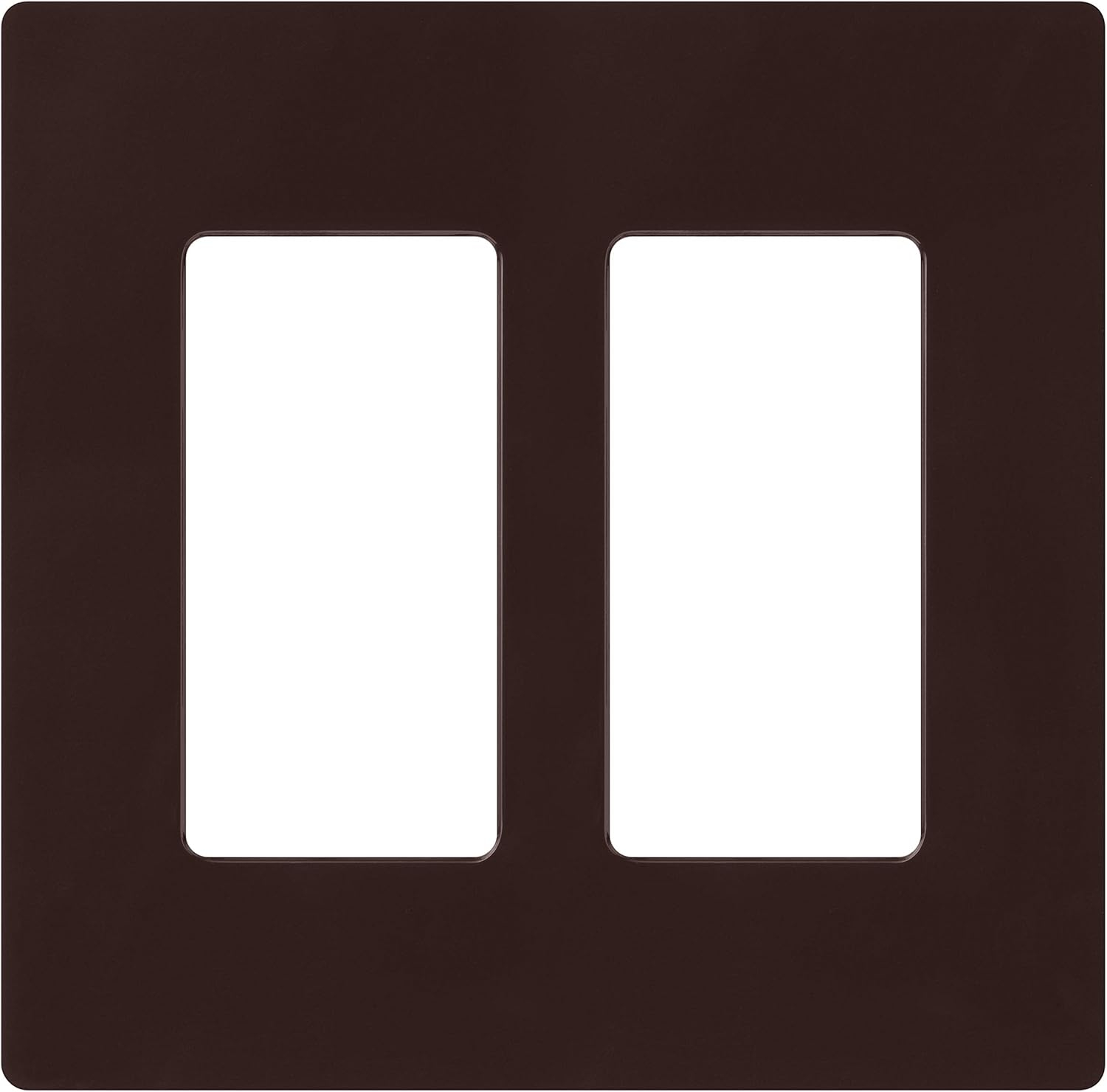 Brown Gloss 2-Gang Screwless Decorator Wallplate