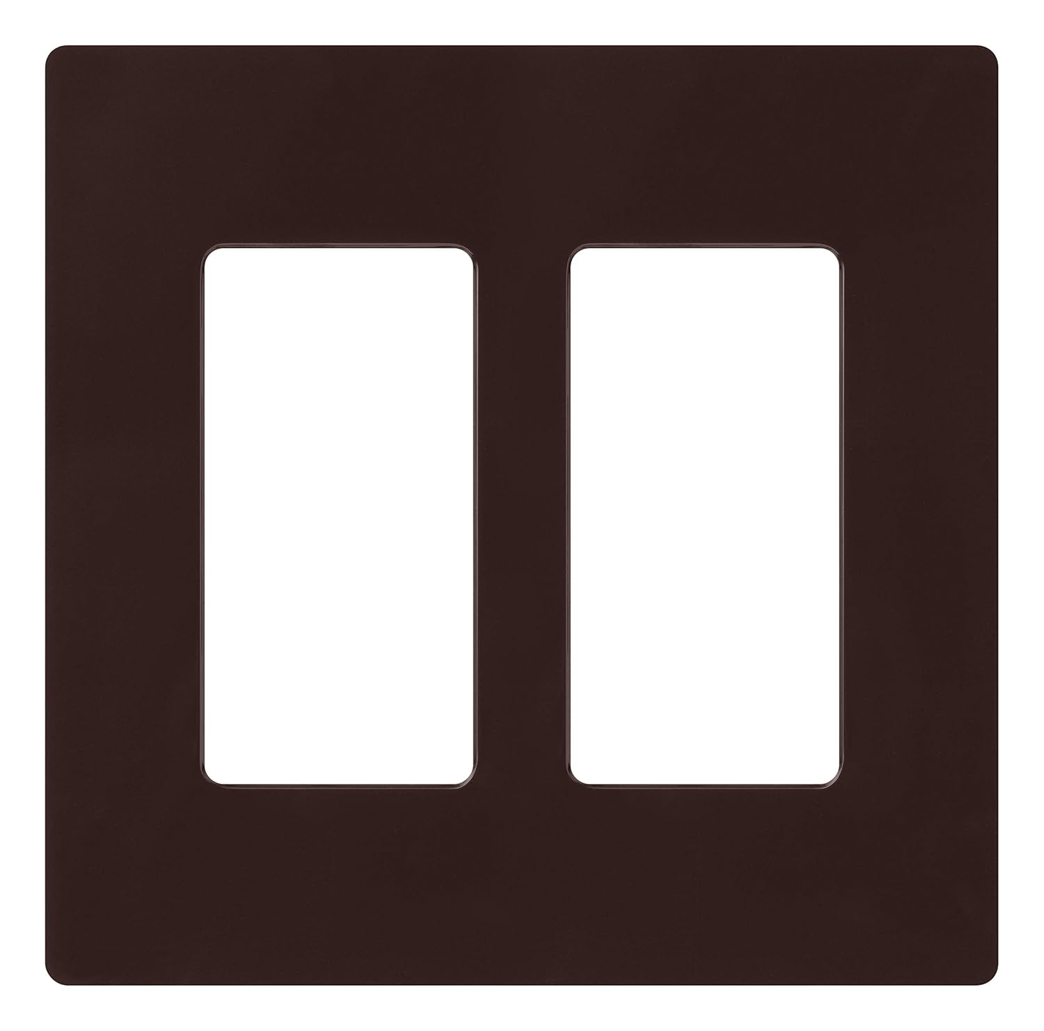 Brown Gloss 2-Gang Screwless Decorator Wallplate