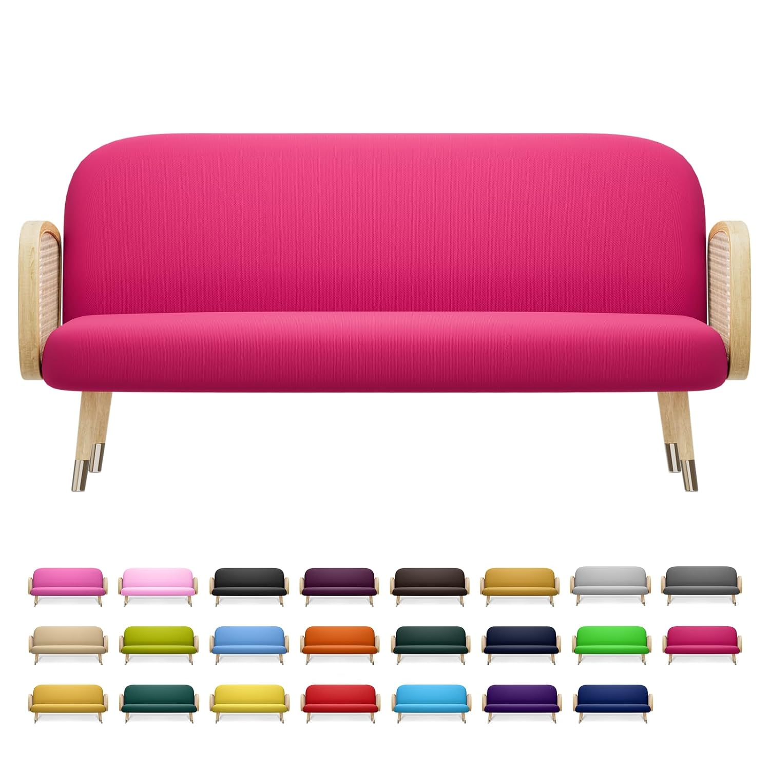 MoNiBloom Solid Futon Cover Slipcover Fit 6"- 8" Futon Mattresses Hot Pink, Queen Size 60x80 Inch