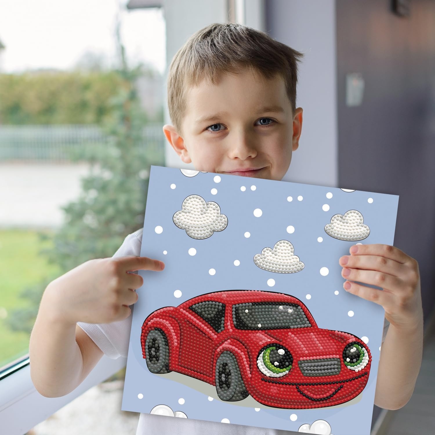 Sporty Red Car Diamond Painting Kit with 2096 Dotz