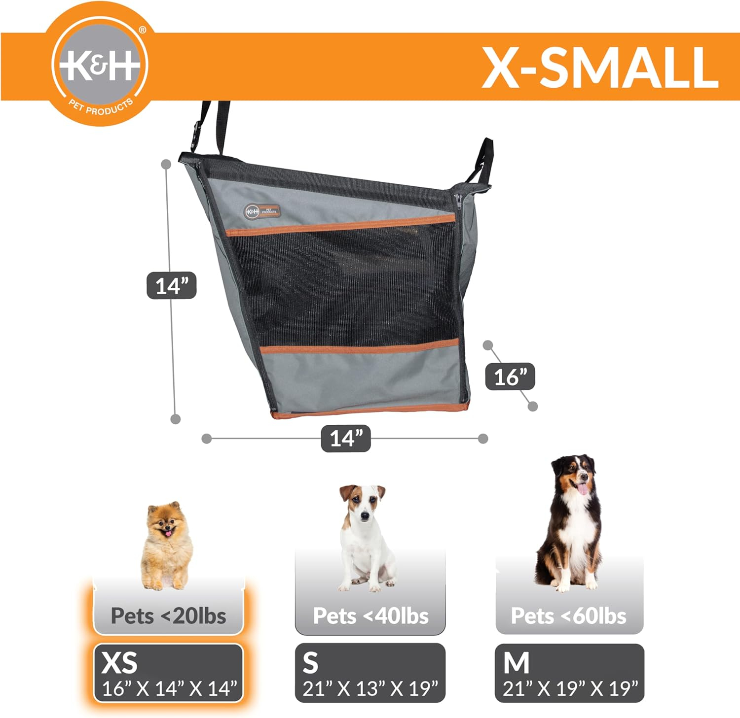 K&H Pet Products Buckle N' Go Dog Car Seat for Pets Gray X-Small 16 X 14 X 14 Inches