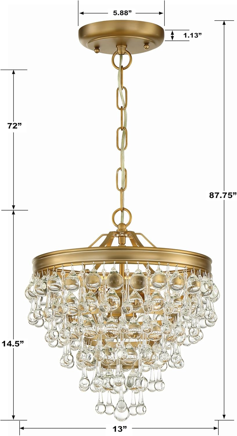 Vibrant Gold Mini Chandelier with Crystal Accents