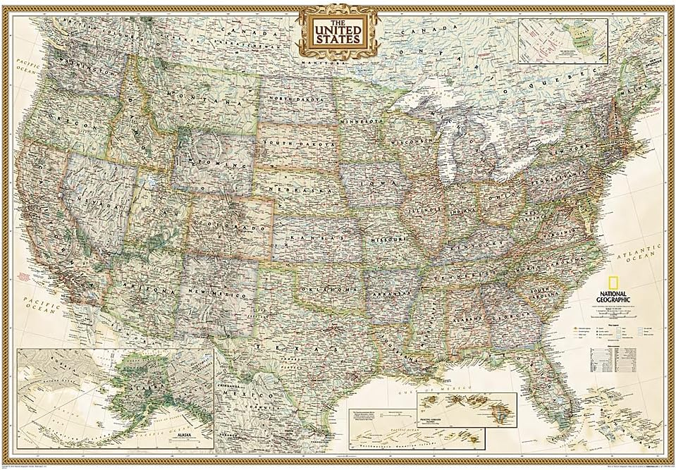 National geographic: united states executive wall map - laminated (43.5 x 30.5 inches) (other): 9780792233787