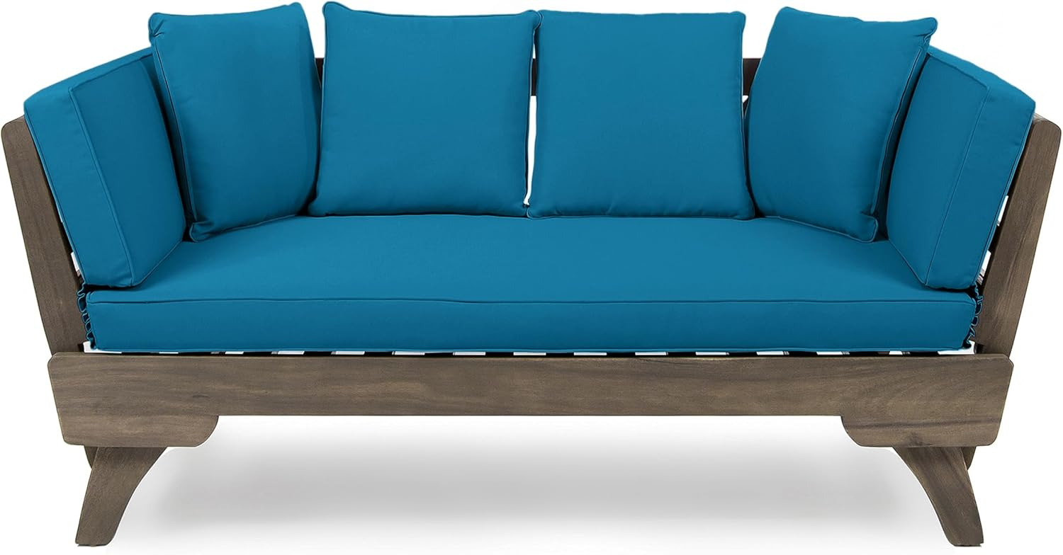 Christopher Knight Home Ottavio Outdoor Daybed with Cushions by  Dark Teal 3